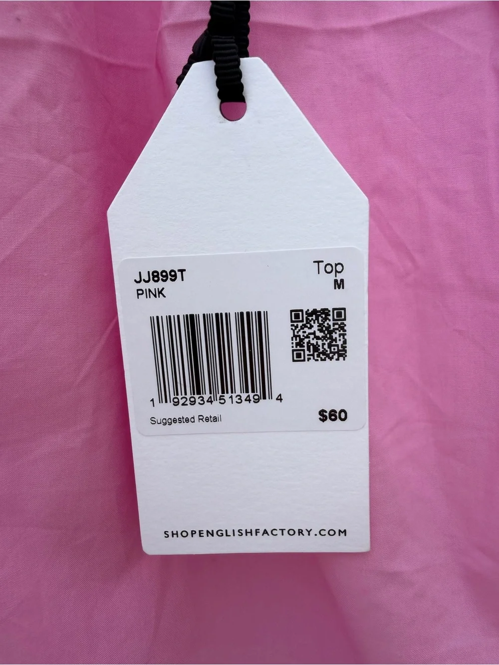 English Factory Pink Puff-Sleeve Square Neck Blouse